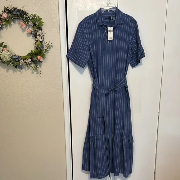 Polo Ralph Lauren | Dresses | Blue Striped Linen Shirt Dress From Ralph  Lauren | Poshmark